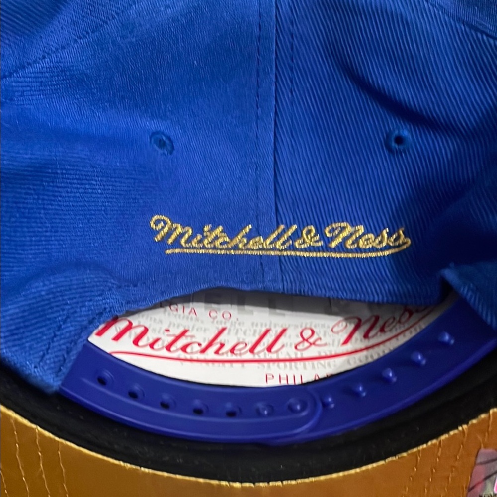 Mitchell & Ness Blue Basketball Snapback Hat - Picture 2 of 5